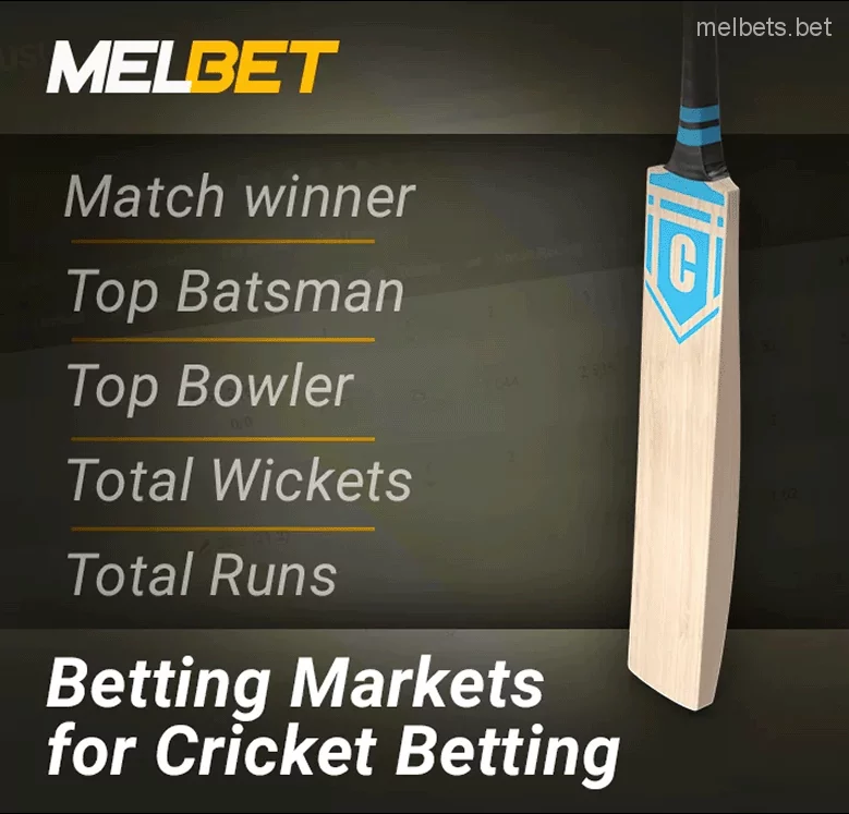 Melbet cricket match betting market